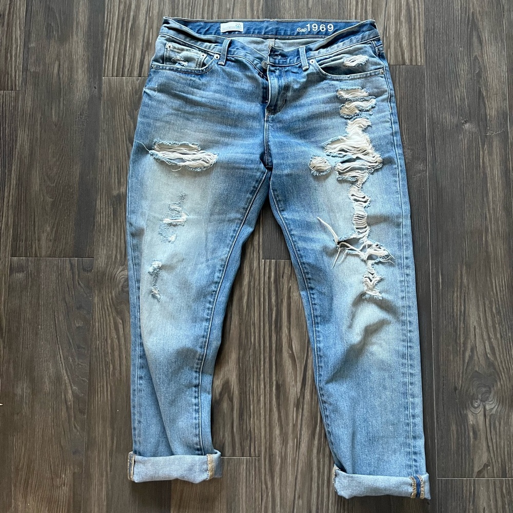 Gap Distressed Boyfriend Jeans